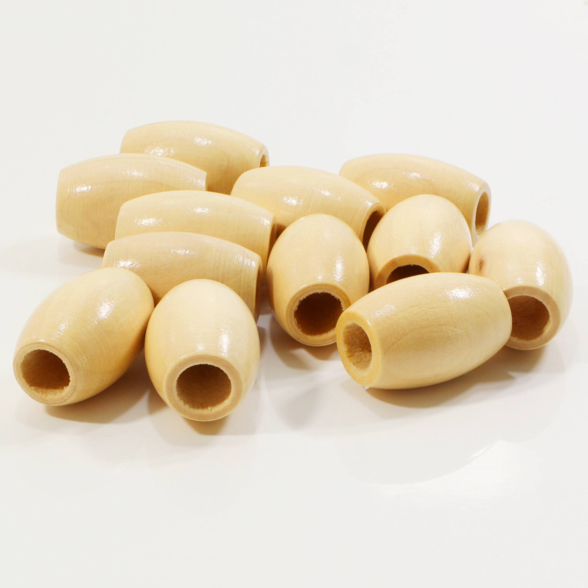 Natural Wood Oval Beads by Loops & Threads®, 32mm